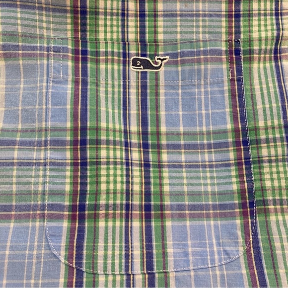 Vineyard Vines Slim Fit Tucker Shirt Mens Medium Light Blue Plaid Shep & Ian - Picture 3 of 12